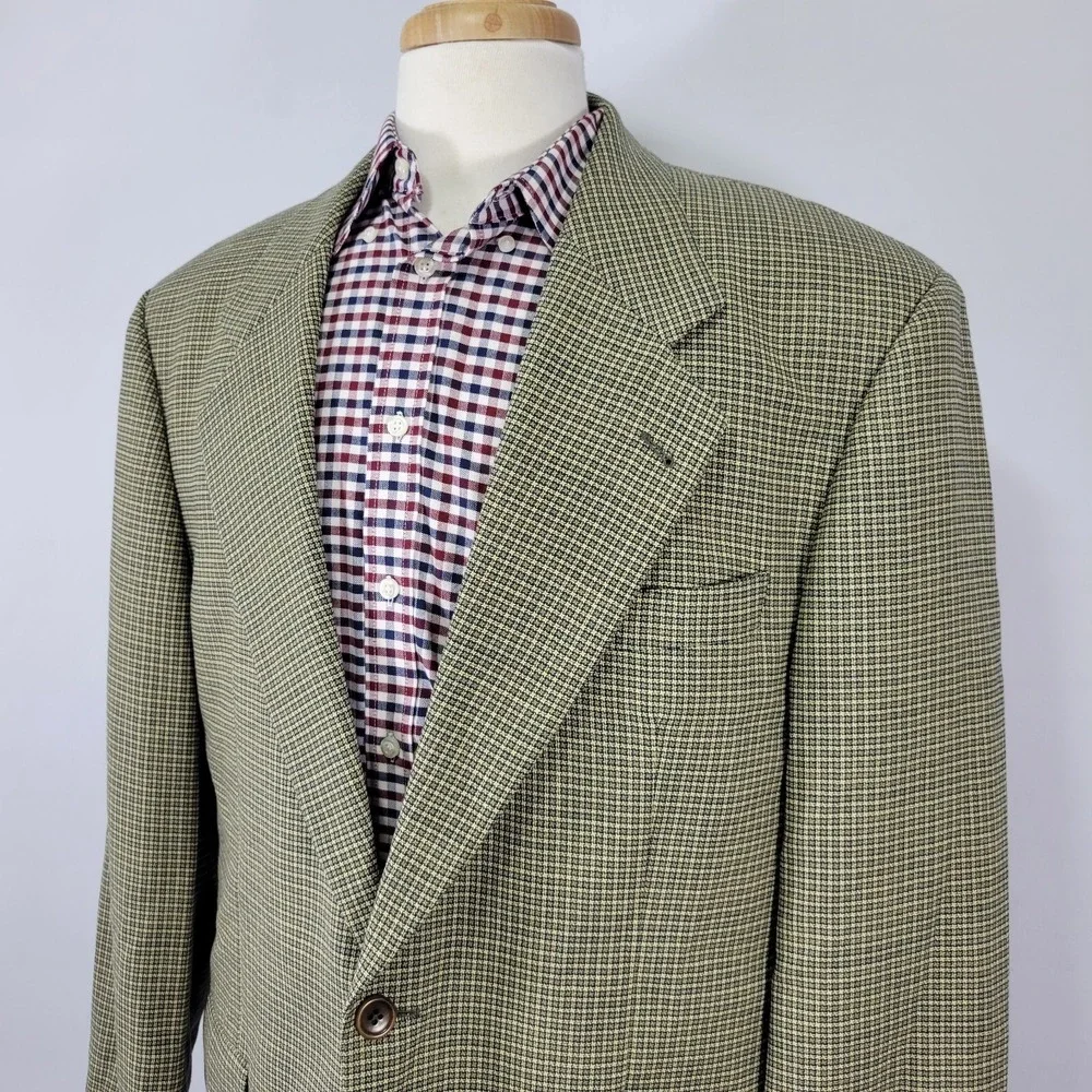 VTG Hugo Boss Apollon Men's Sport Coat Blazer Two Button Beige‎ Wool Size 44R